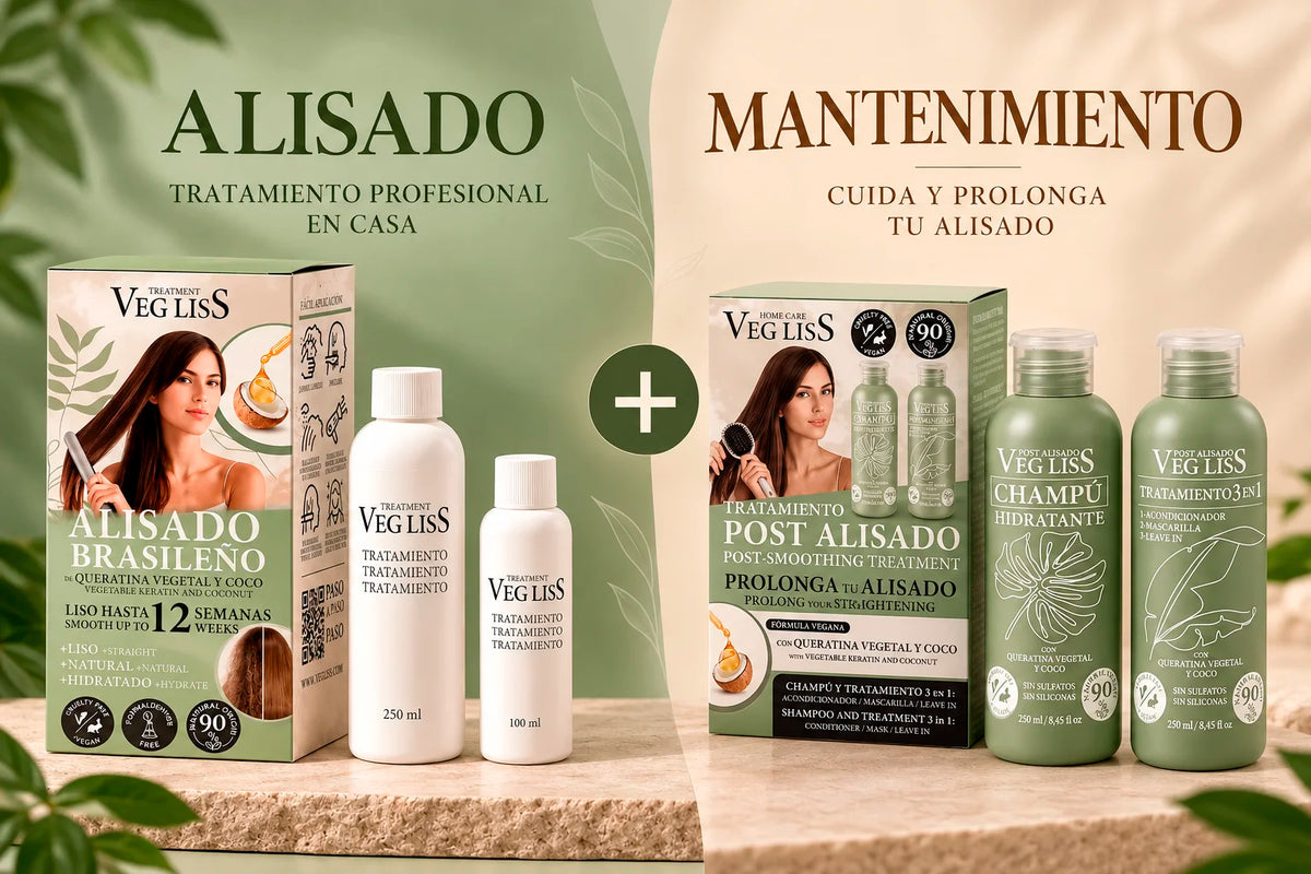 Kit lisciante alla cheratina vegetale brasiliana + kit idratante post stirante