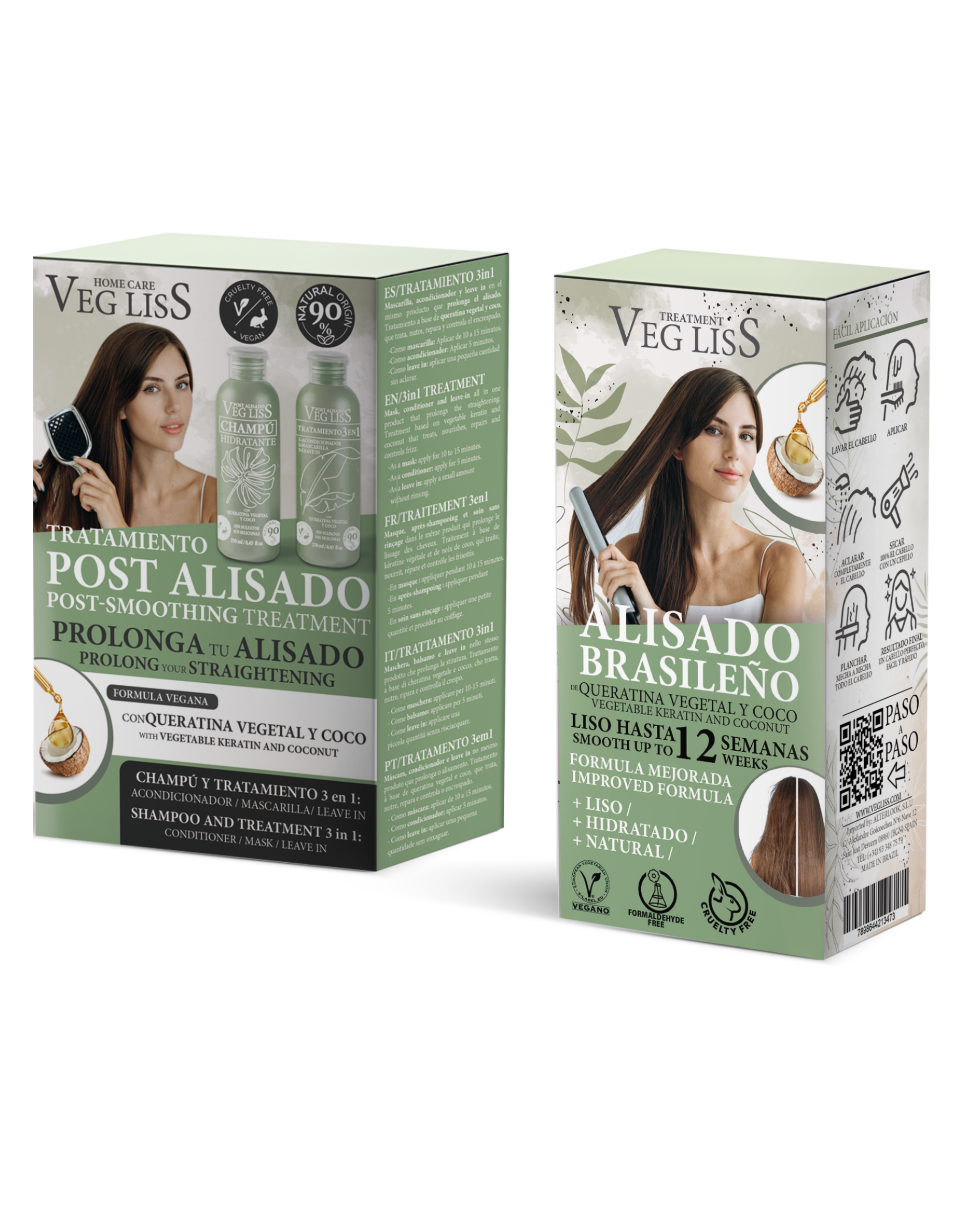 Alisado Brasileño de Keratina Vegetal + Kit Hidratante Post Alisado