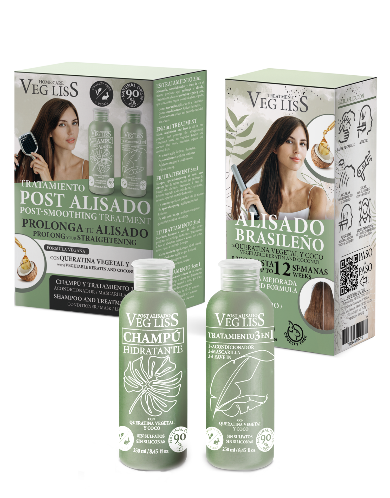 Pack Alisado Brasileño Vegetal + Kit Hidratante Post Alisado